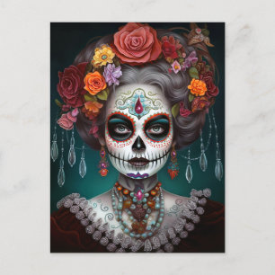 Carte Postale Jour De La Fille Du Crâne Sucre Des Morts