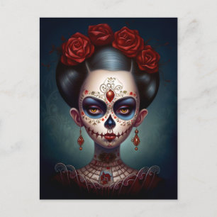 Carte Postale Jour De La Fille Du Crâne Sucre Des Morts