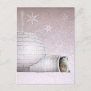 Carte Postale Jour de la marmotte - Chillin' à l'igloo