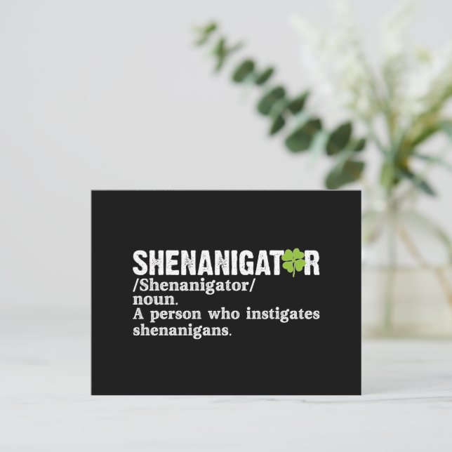 Carte Postale Jour de la Saint Patrick de définition du shenanig (Debout devant)