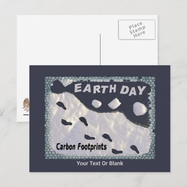 Carte Postale Jour de la Terre - Empreintes carbone (Devant / Derrière)
