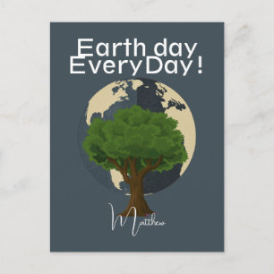 Carte Postale jour de la terre tous les jours, allez vert, Sauve