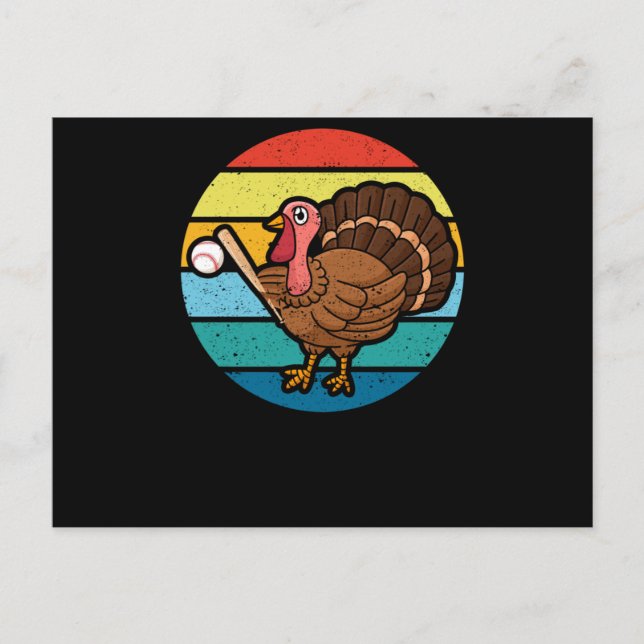 Carte Postale Jour de la Turquie Basball Thanksgiving Sports aut (Devant)