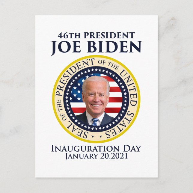 Carte Postale Jour de l'investiture 2021 Président Biden (Devant)