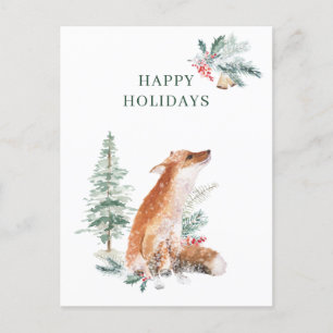 Carte Postale Jour de Noël de la Renard Woodland