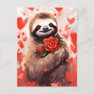 Carte Postale Jour de Sloth Valentines