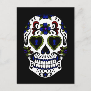 Carte Postale Jour des morts Bleu & Rouge