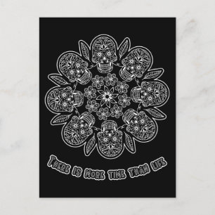 Carte Postale Jour des morts Mandala Arrière - plan noir coloria