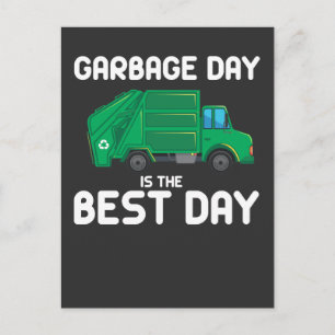 Carte Postale Jour des ordures Amusement Truck Déchets Trucker D