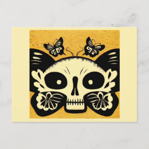 Carte Postale Jour des papillons morts Woodcut 1