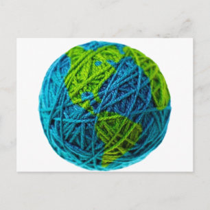 Carte Postale Jour des terres Global Knit Crochet Hobby Ball of 