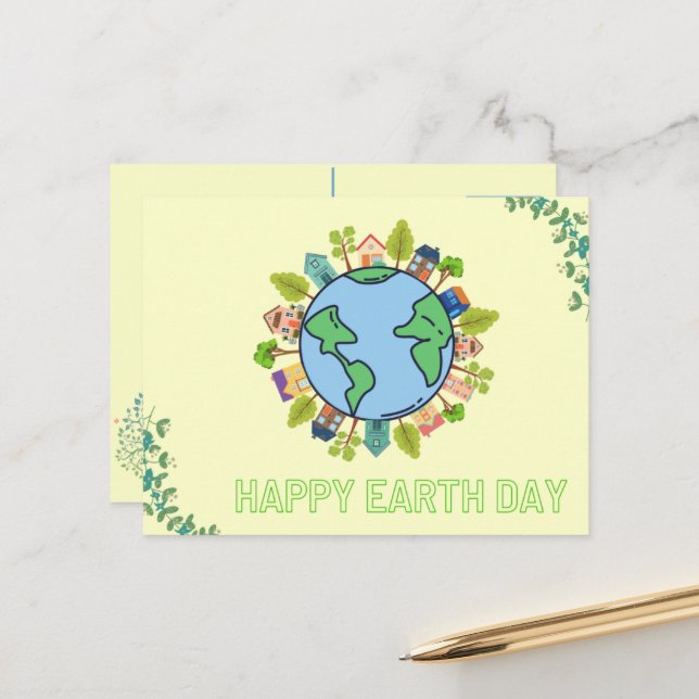 Carte Postale Jour des terres mondial (Devant/Arrière en situation)