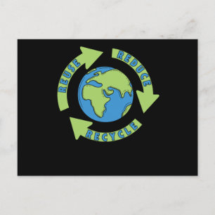 Carte Postale Jour des terres Réduire la réutilisation Recycle -