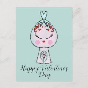 Carte Postale Jour des Valentines de doodle distributeur de bonb