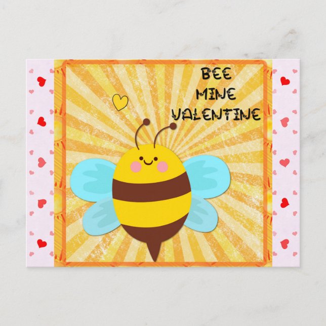 Carte Postale Jour des Valentines pour la mienne d'abeilles (Devant)