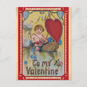 Carte Postale Jour des Valentines Vintages Victorian Angel Heart