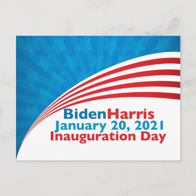 Carte Postale Jour d'inauguration de Biden Harris Drapeau améric (Devant)