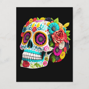Carte Postale Jour du crâne de sucre coloré des Calaveras Mortes