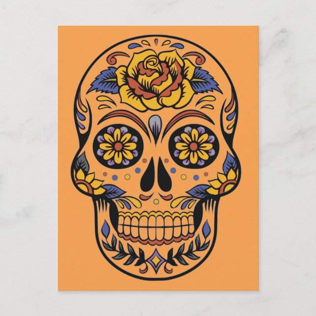 Carte Postale jour du crâne mexicain des morts (Devant)