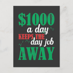 Carte Postale Jour du marché stock Trader Trader Investisseur Pl