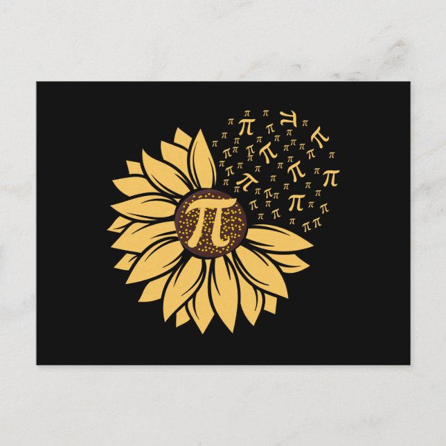 Carte Postale Jour du Pi Joyeux tournesol (Devant)