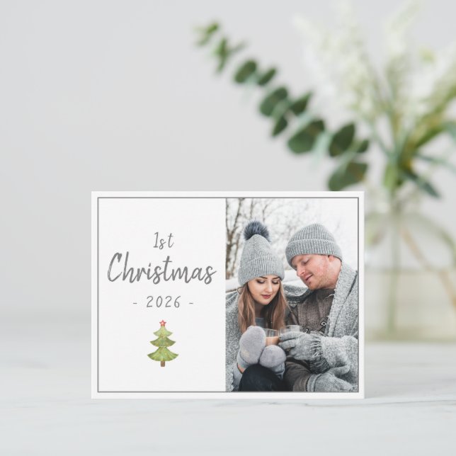 Carte Postale Jour férié Noël Script photo saisonnier (Debout devant)