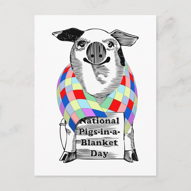 Carte Postale Jour national des cochons en une journée (Devant)