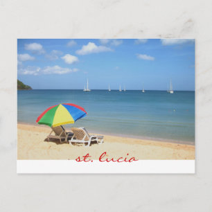 Carte Postale jour parfait et idéal dans le paradis, St Lucia