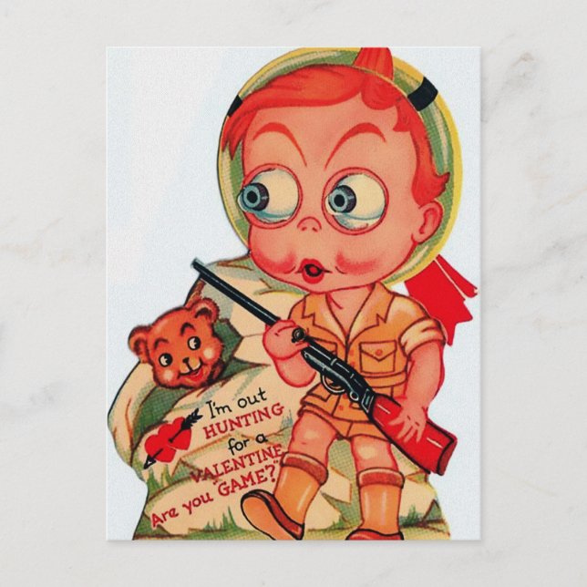 Carte Postale Jour vintage Déplaisant des Valentines (Devant)