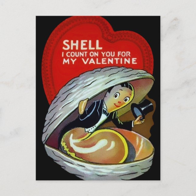 Carte Postale Jour vintage des Valentines (Devant)