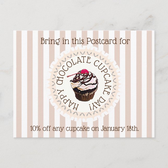 Carte Postale Journée de la Cupcake au chocolat 18 octobre Coupo (Devant)