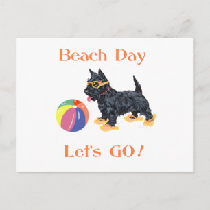 Carte Postale Journée de plage Chien Scottie