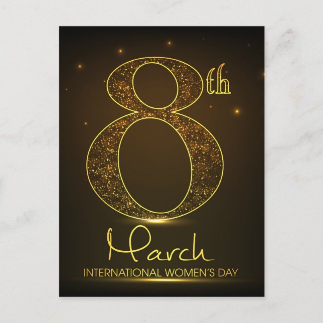 Carte Postale Journée des femmes en noir et or (Devant)