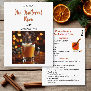 Carte Postale Journée du rhum chaud beurré 17 janvier