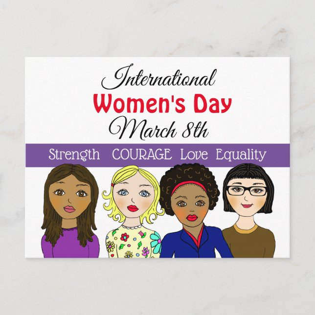 Carte Postale Journée internationale de la femme 8 mars (Devant)