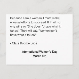 Carte Postale Journée internationale de la femme - Toutes les fe