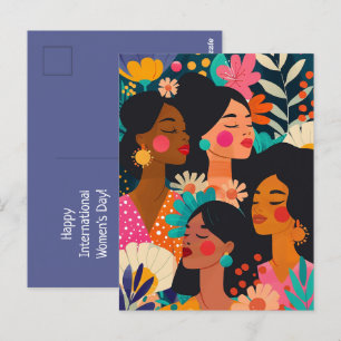 Carte Postale Journée internationale des femmes florales violett