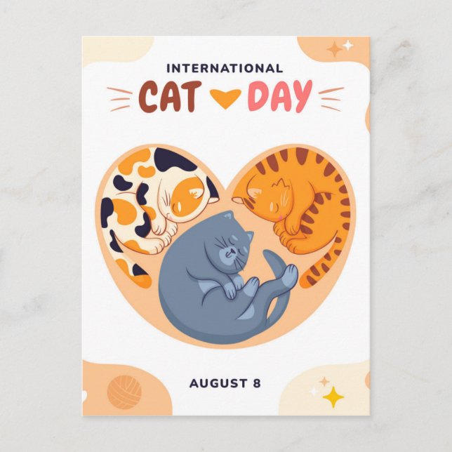 Carte Postale Journée internationale du chat (Devant)