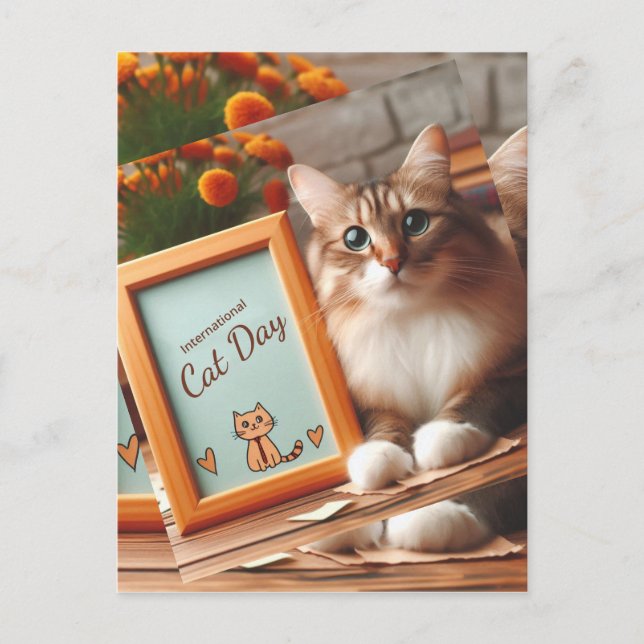 Carte Postale Journée internationale du chat (Devant)