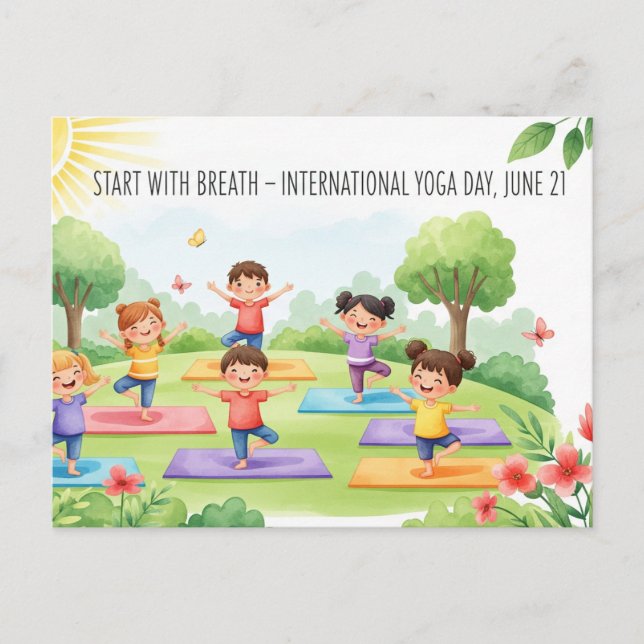 Carte Postale Journée internationale du yoga (Devant)