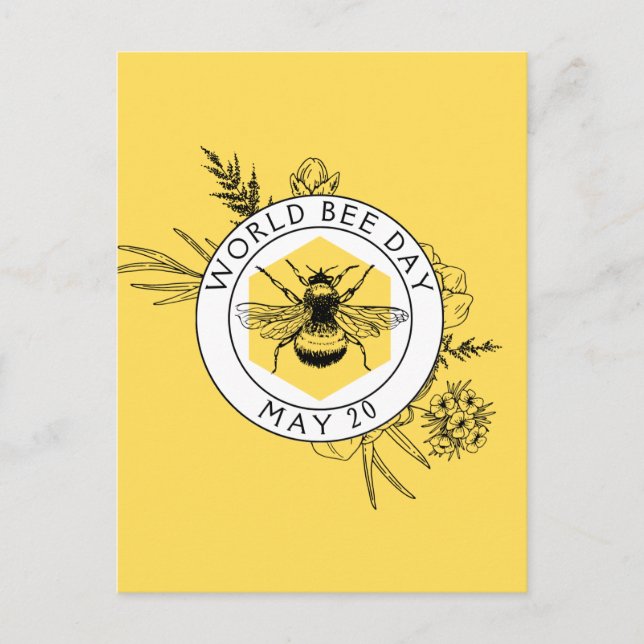 Carte Postale Journée mondiale de l'abeille (Devant)