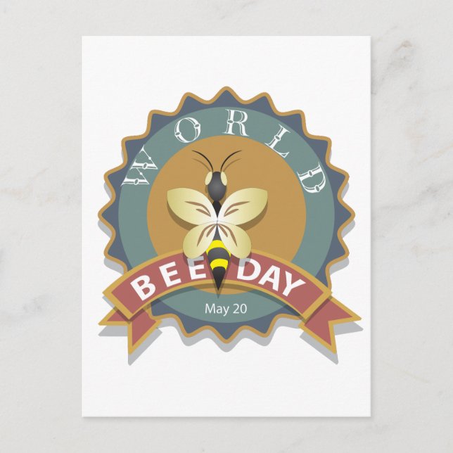 Carte Postale Journée mondiale de l'abeille 20 mai (Devant)