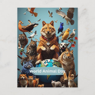 Carte Postale Journée mondiale des animaux