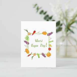 Carte Postale Journée mondiale végétarienne Minimaliste Mignon