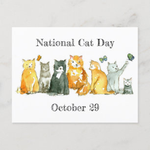Carte Postale Journée nationale des chats Octobre 29 Tuxedo Cali