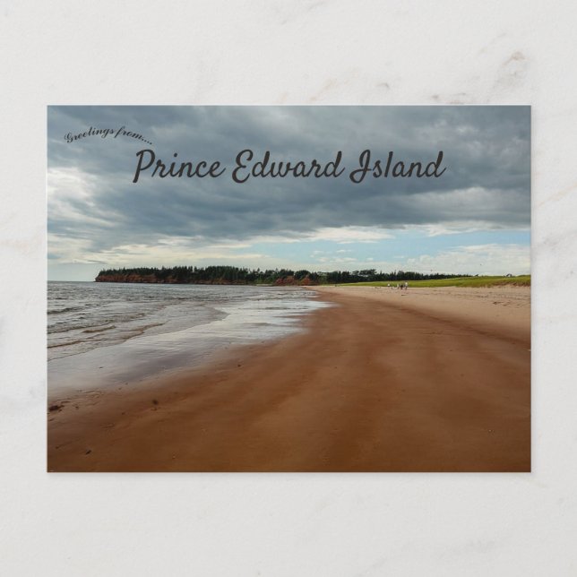 Carte Postale Journée nuageuse sur une plage de l'Île-du-Prince- (Devant)