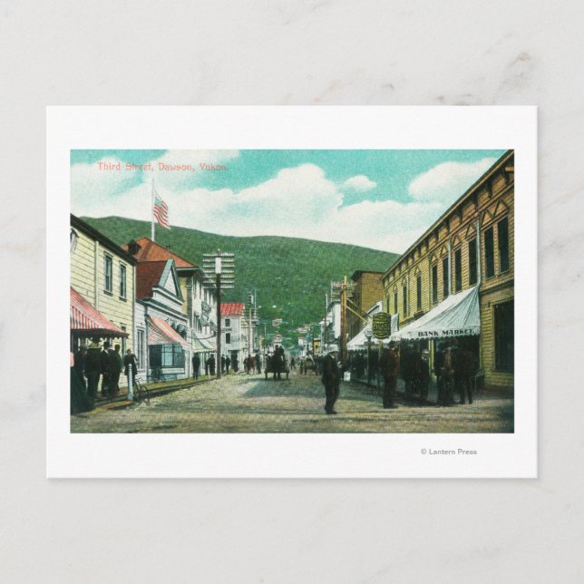 Carte Postale Journée occupée sur la vue de la troisième rue (Devant)