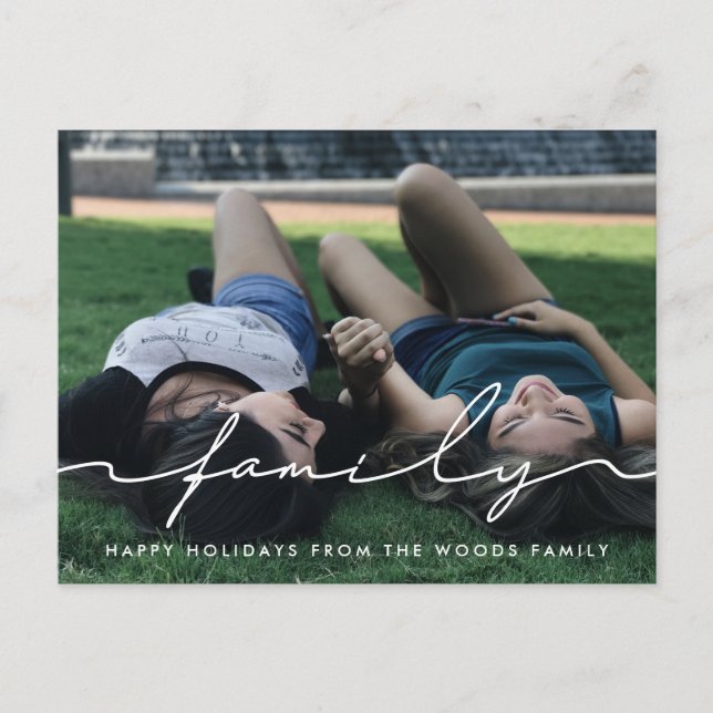 Carte Postale Jours écrits à la main moderne famille photo vacan (Devant)