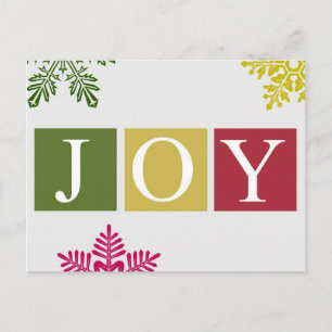 Carte postale Joy Christmas Snowflakes