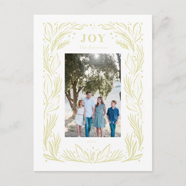 Carte Postale Joy Christmas Wreath Photo Green (Devant)